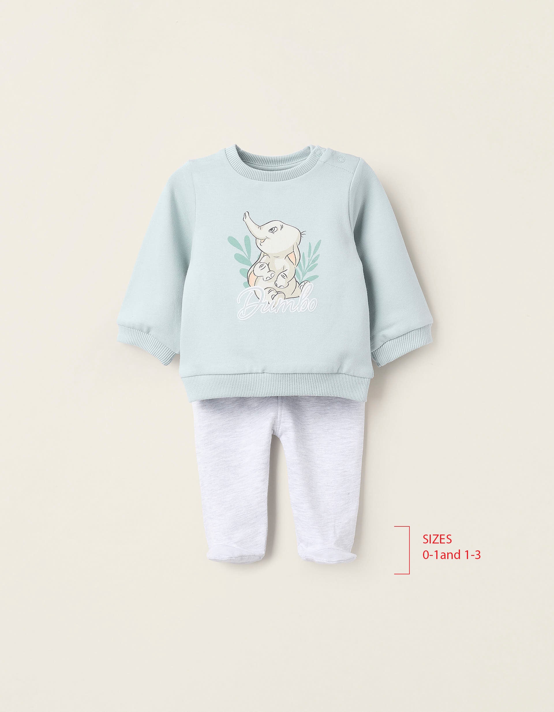 Sweat + Pantalon pour Nouveau-né 'Dumbo', Bleu/Gris