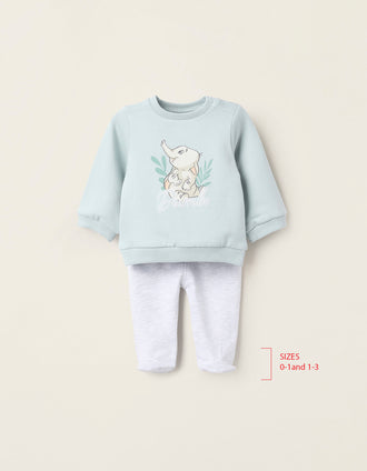 Sudadera + Pantalón para Recién Nacido 'Dumbo', Azul/Gris