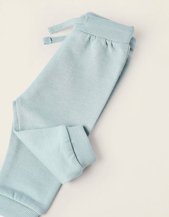 Sweat + Calças Cardados para Recém-Nascido 'Montanha', Azul/Branco