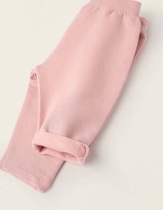 Sweat + Calças Cardadas para Recém-Nascida 'Bambi', Cinza/Rosa
