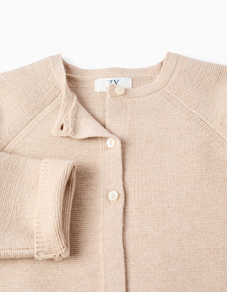 Gilet en Maille pour Fille, Beige