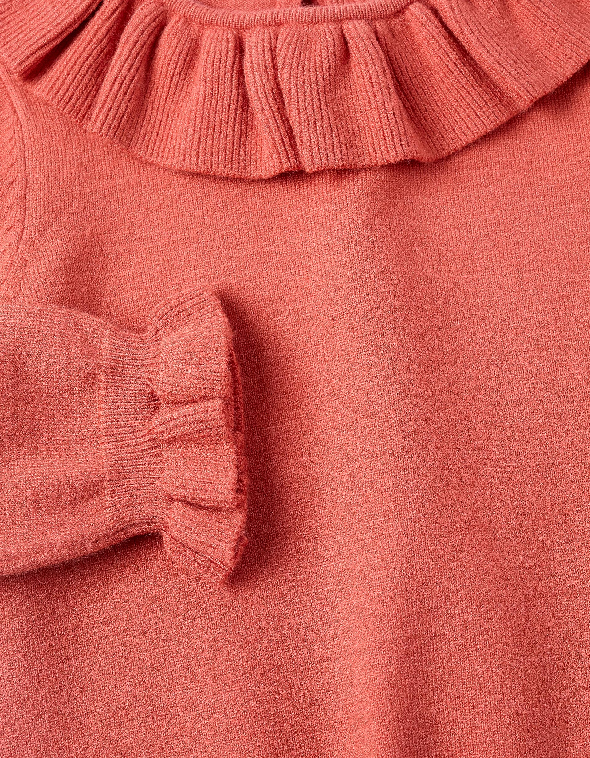 Knit Jumper with Ruffles for Baby Girls, Orange