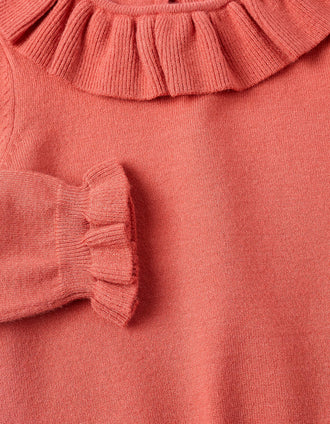 Camisola de Malha com Folhos pata Bebé Menina, Laranja