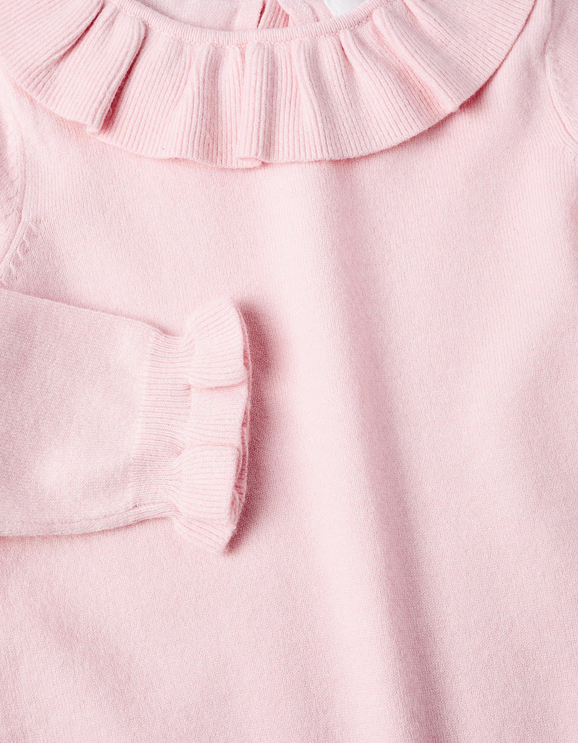 Knit Jumper with Ruffles for Baby Girls, Pink