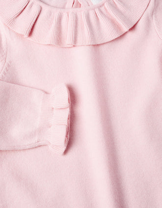 Jersey de Punto con Volantes para Bebé Niña, Rosa