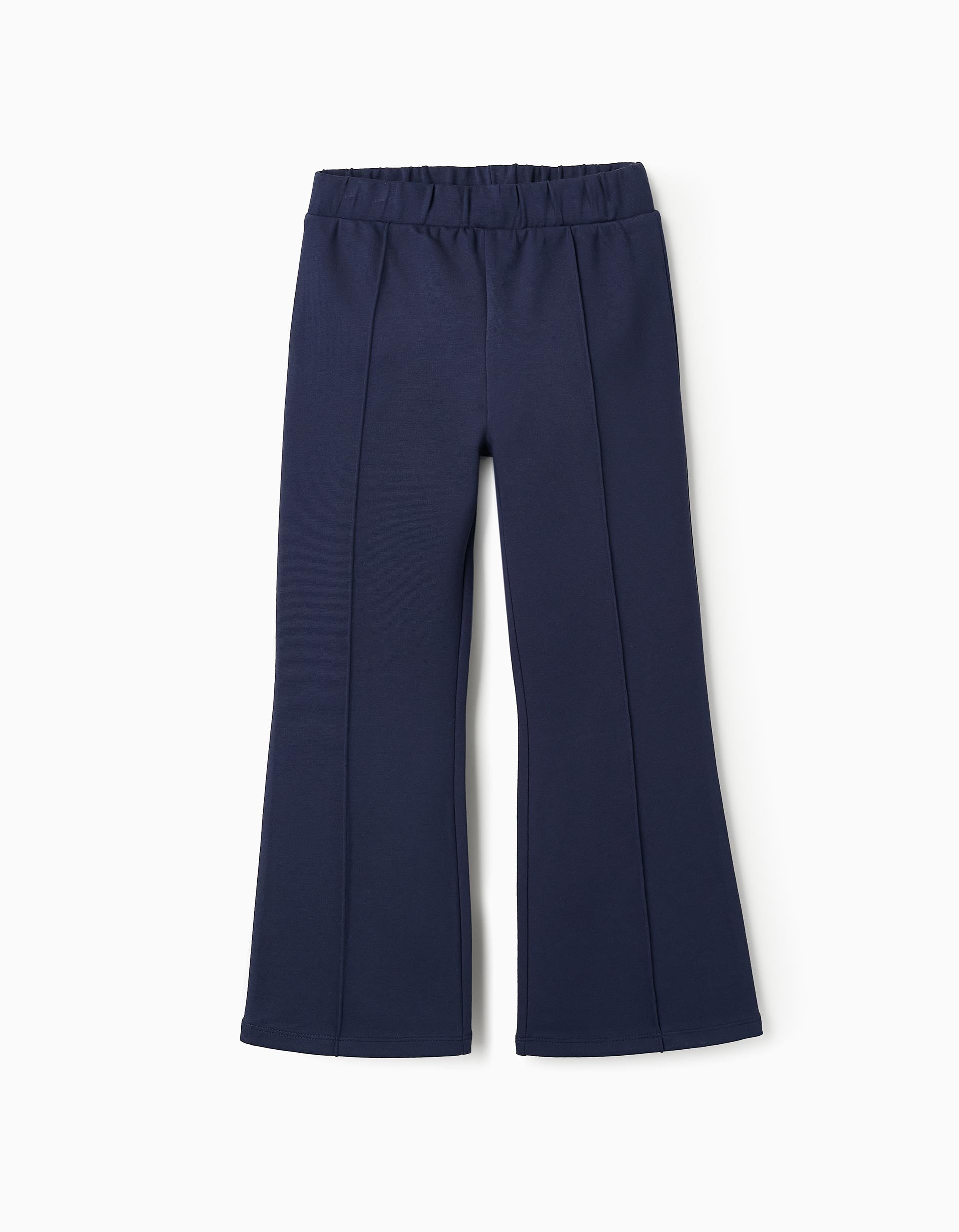 Flare Ponte Roma Trousers for Girls, Dark Blue