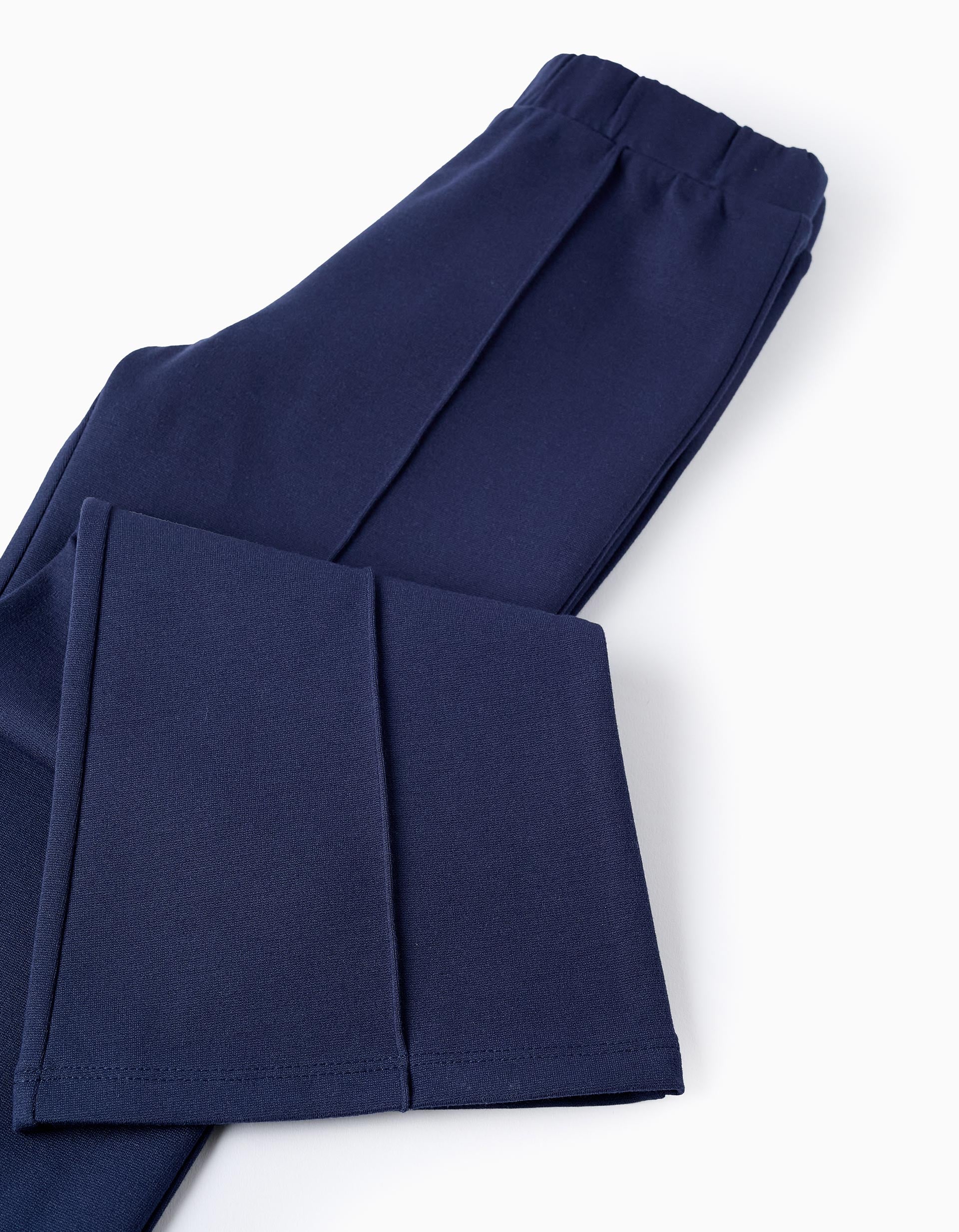 Flare Ponte Roma Trousers for Girls, Dark Blue