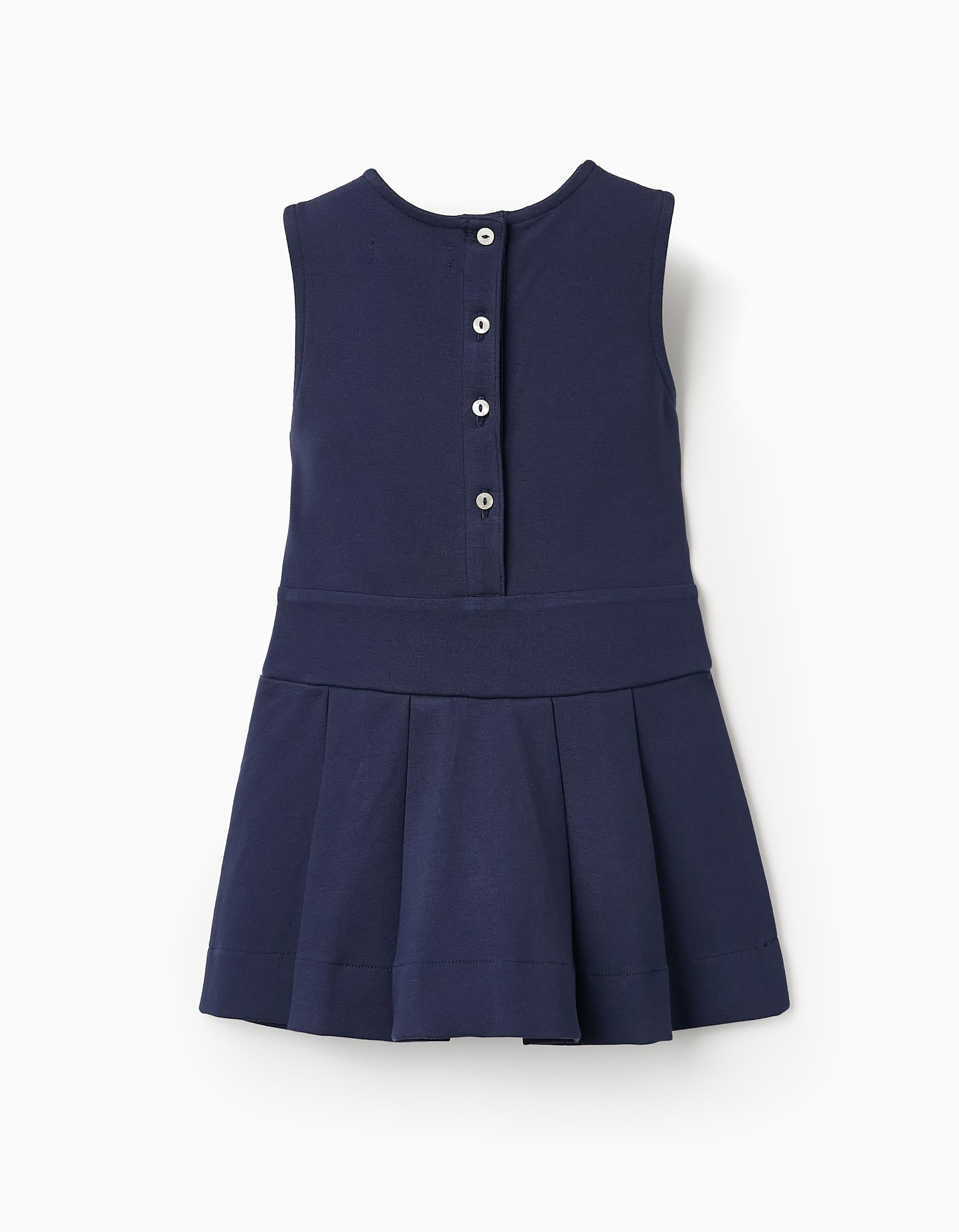 Roma Knit Dress for Baby Girls, Dark Blue