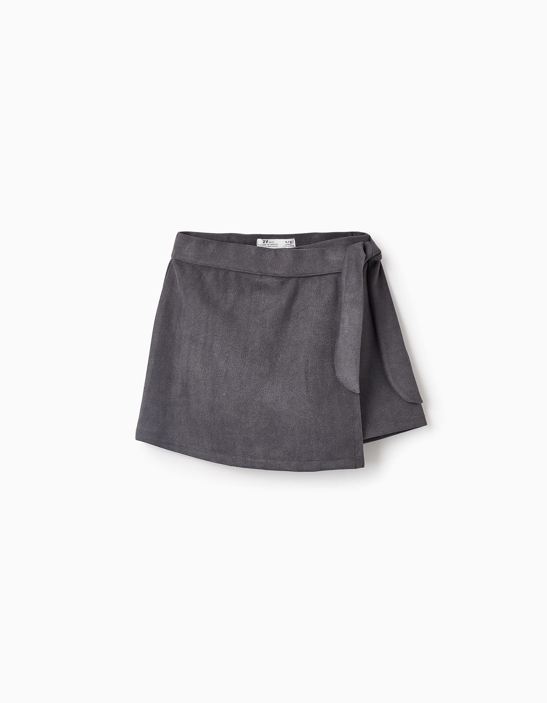 Velours Skort for Girls, Grey