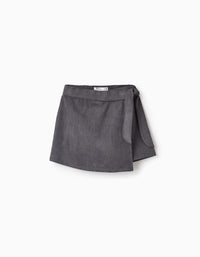 Jupe-short en Velours pour Fille, Gris