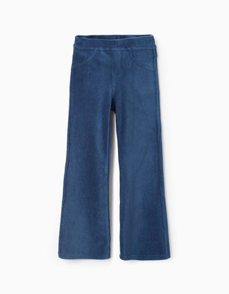 Jegging en Velours Côtelé pour Fille 'Flare', Turquoise