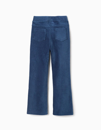 Jegging en Velours Côtelé pour Fille 'Flare', Turquoise