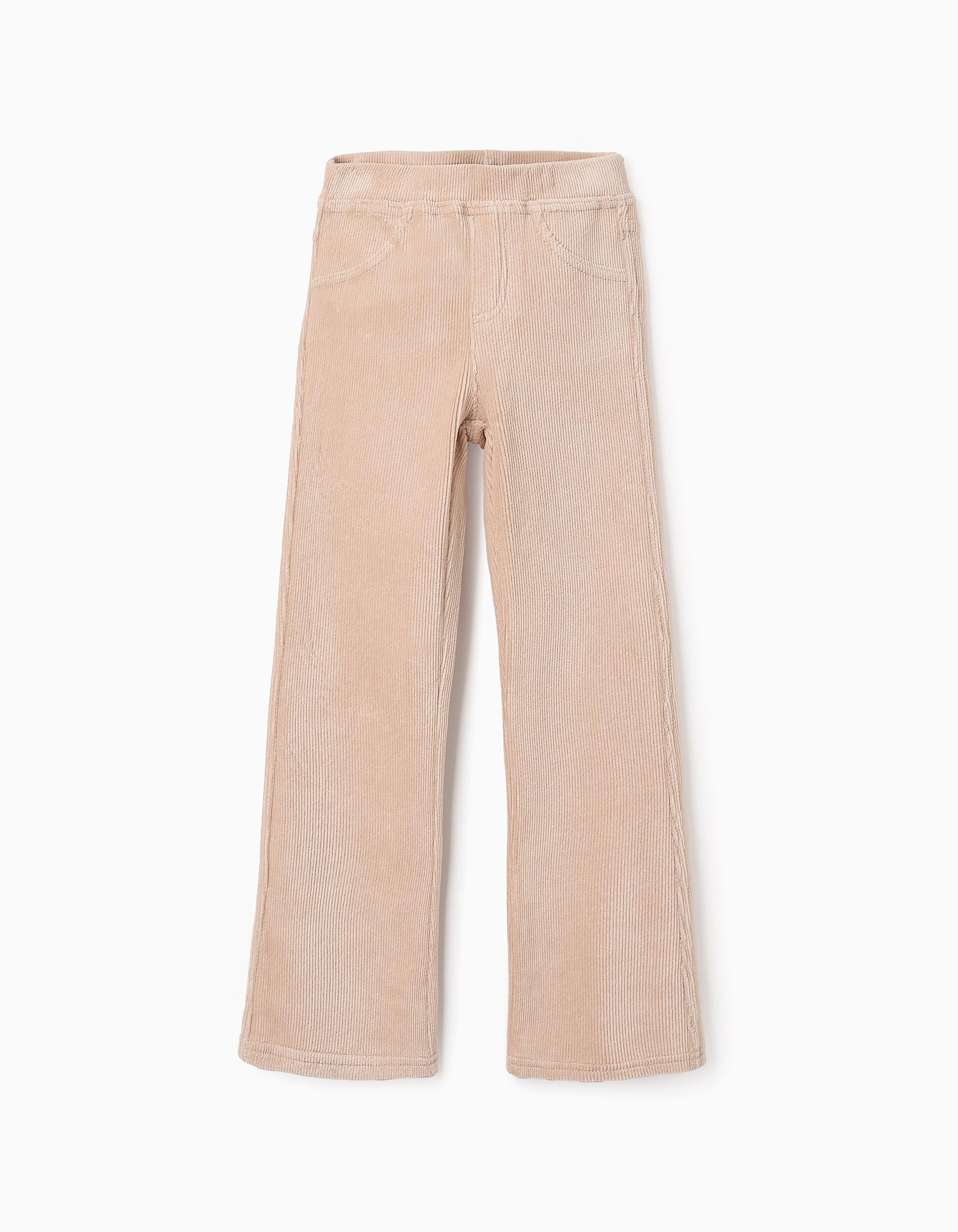 Corduroy Flare Jeggings for Girls, Beige