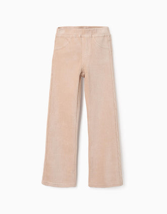 Jegging en Velours Côtelé pour Fille 'Flare', Beige