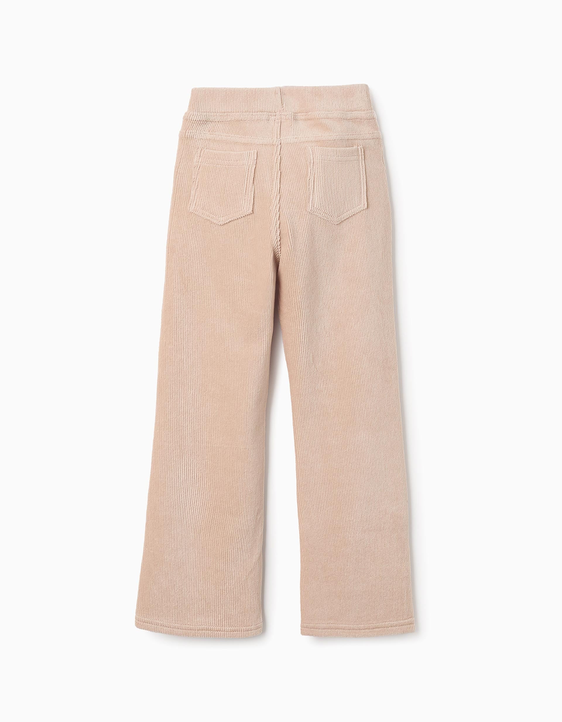 Corduroy Flare Jeggings for Girls, Beige