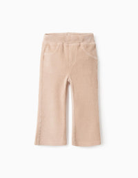 Jeggings de Bombazine para Bebé Menina 'Flare', Bege