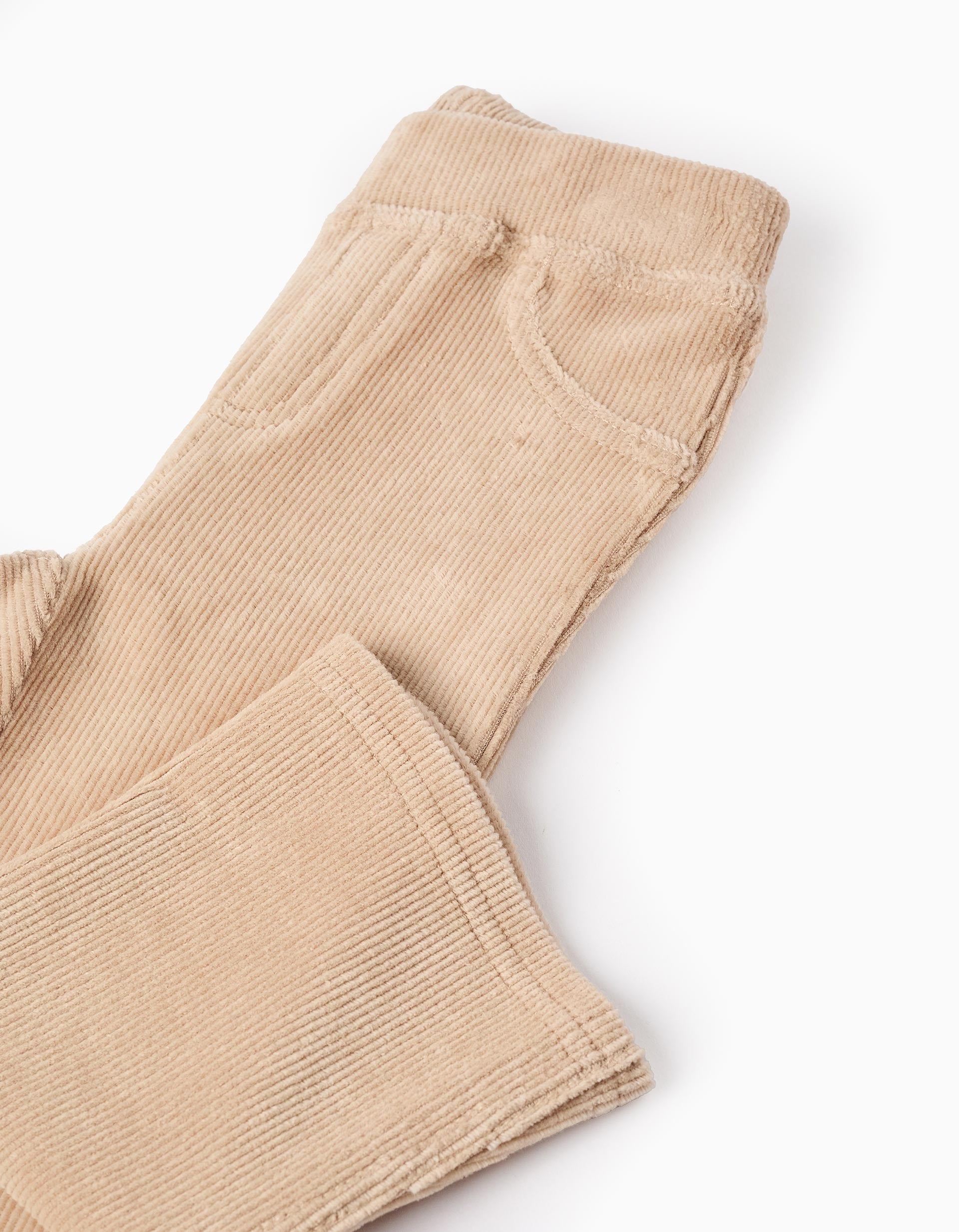 Jegging en Velours Côtelé pour Bébé Fille 'Flare', Beige