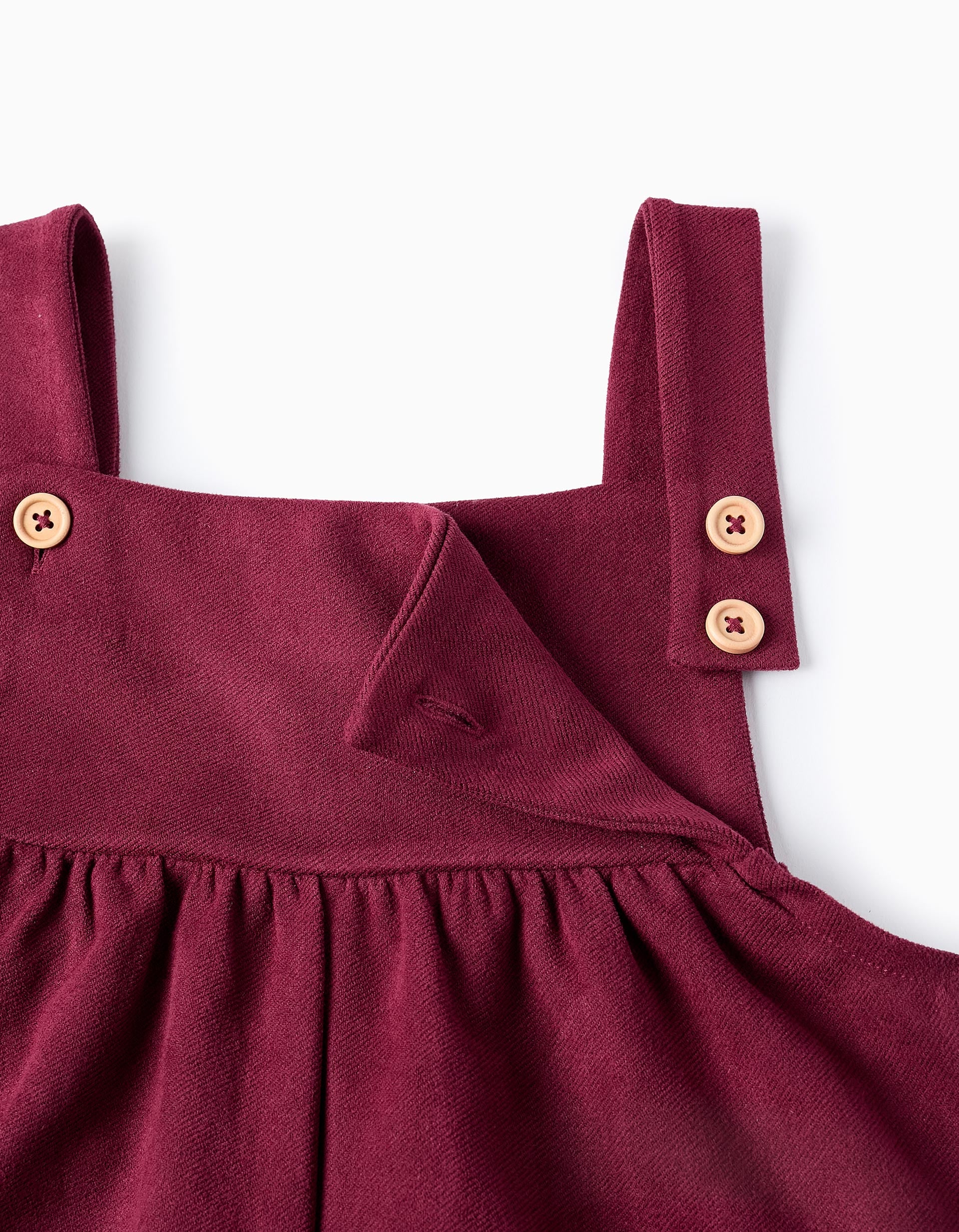 Wide Leg Velour Jumpsuit for Girls, Burgundy