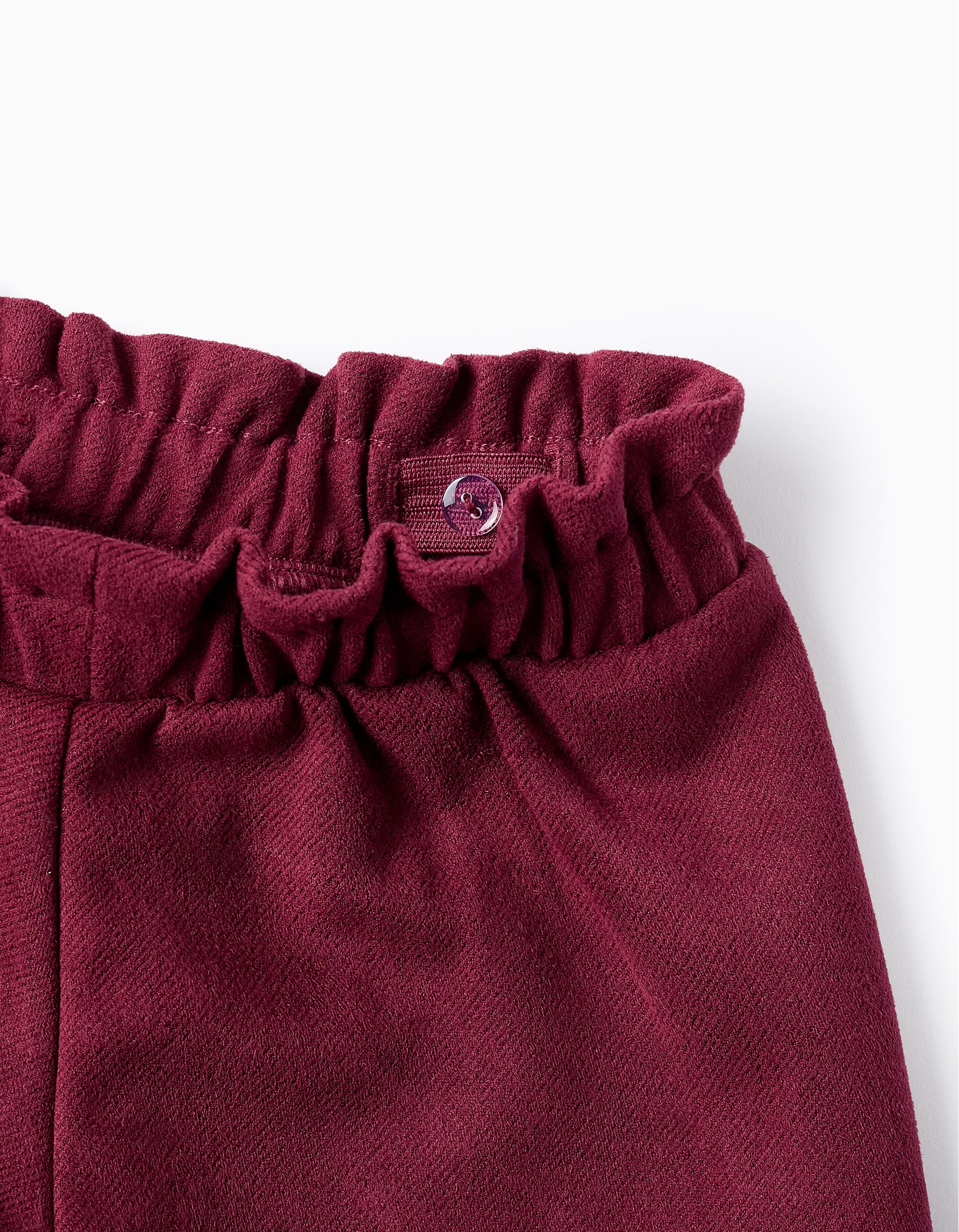 Velour Shorts with Bow for Baby Girls, Burgundy