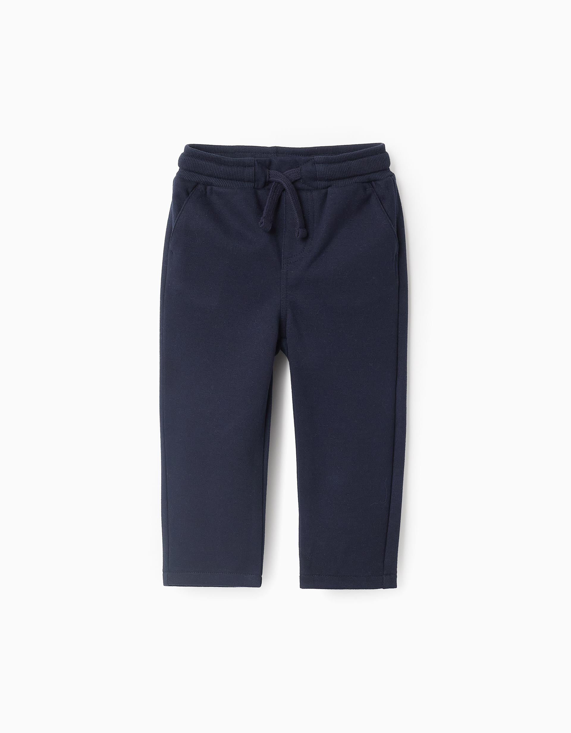 Interlock Trousers for Baby Boys, Dark Blue