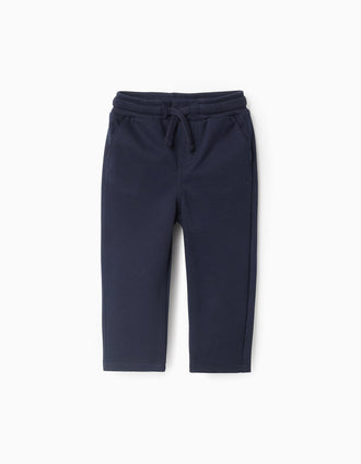 Pantalon en Interlock pour Bébé Garçon, Bleu Foncé