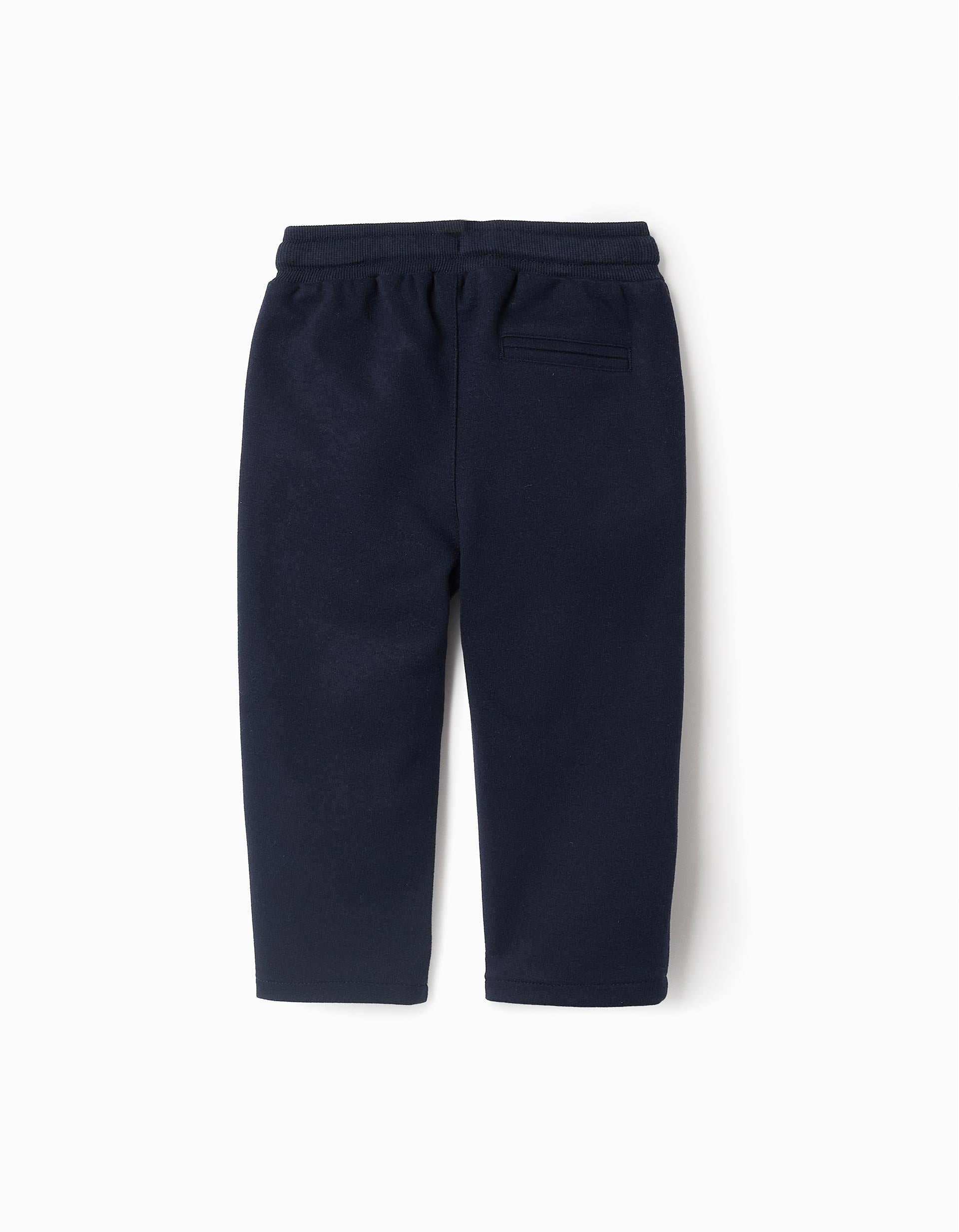 Interlock Trousers for Baby Boys, Dark Blue