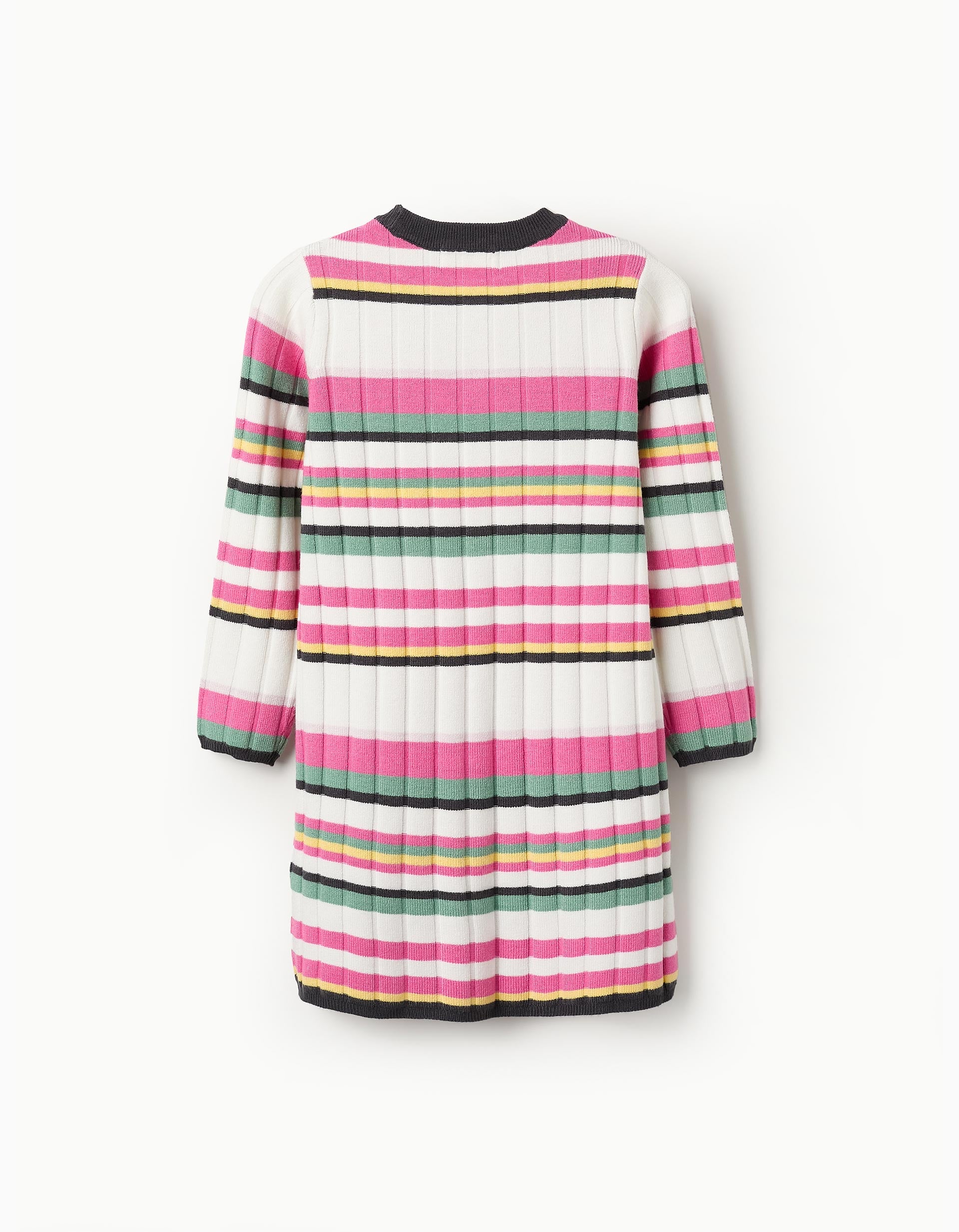 Ribbed Striped Dress for Girls, Multicolour