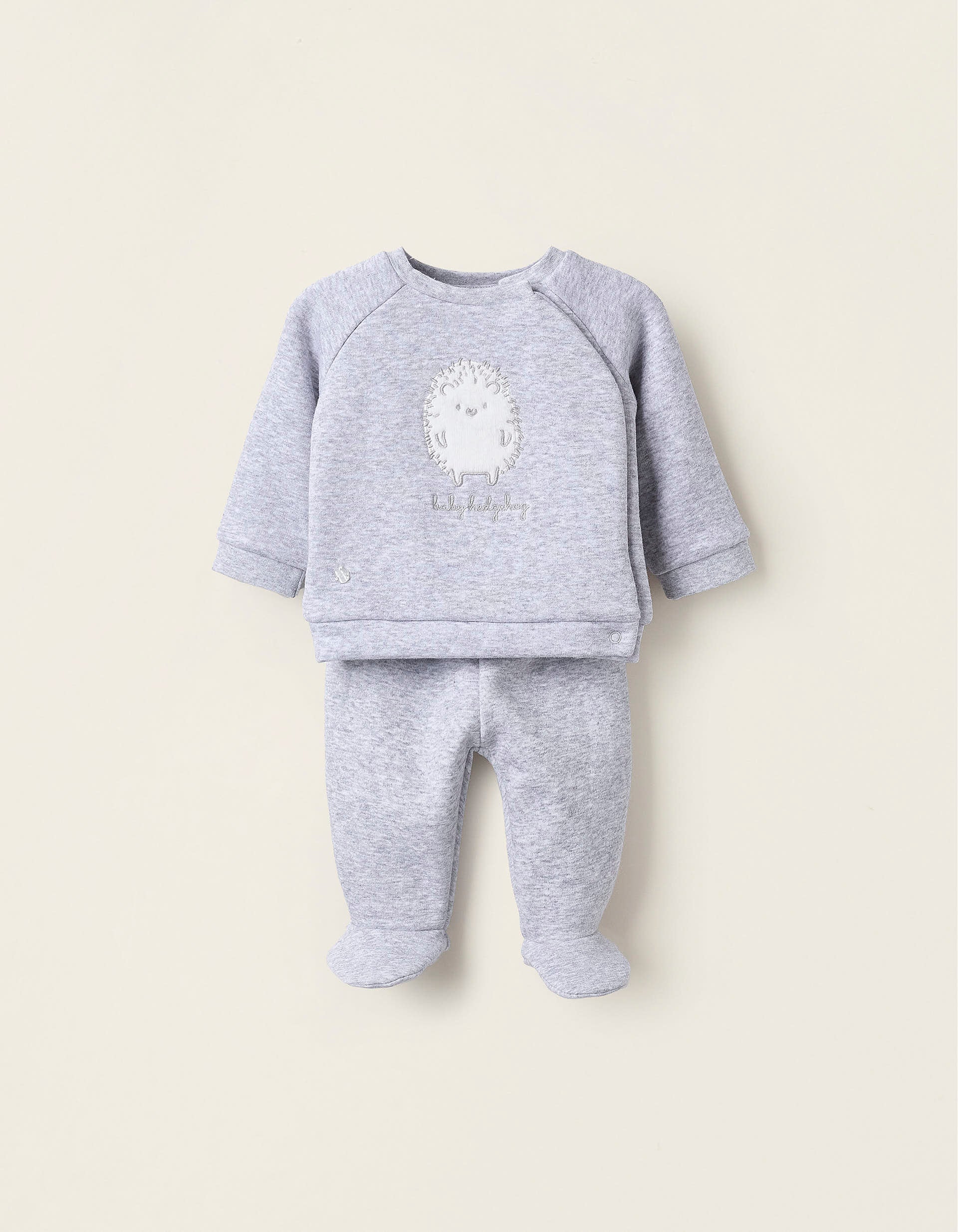 Thermal Fleece Set for Newborn Babies 'Hedgehog', Grey