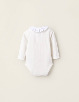 Body-Chemise avec Volants pour Nouveau-née, Blanc