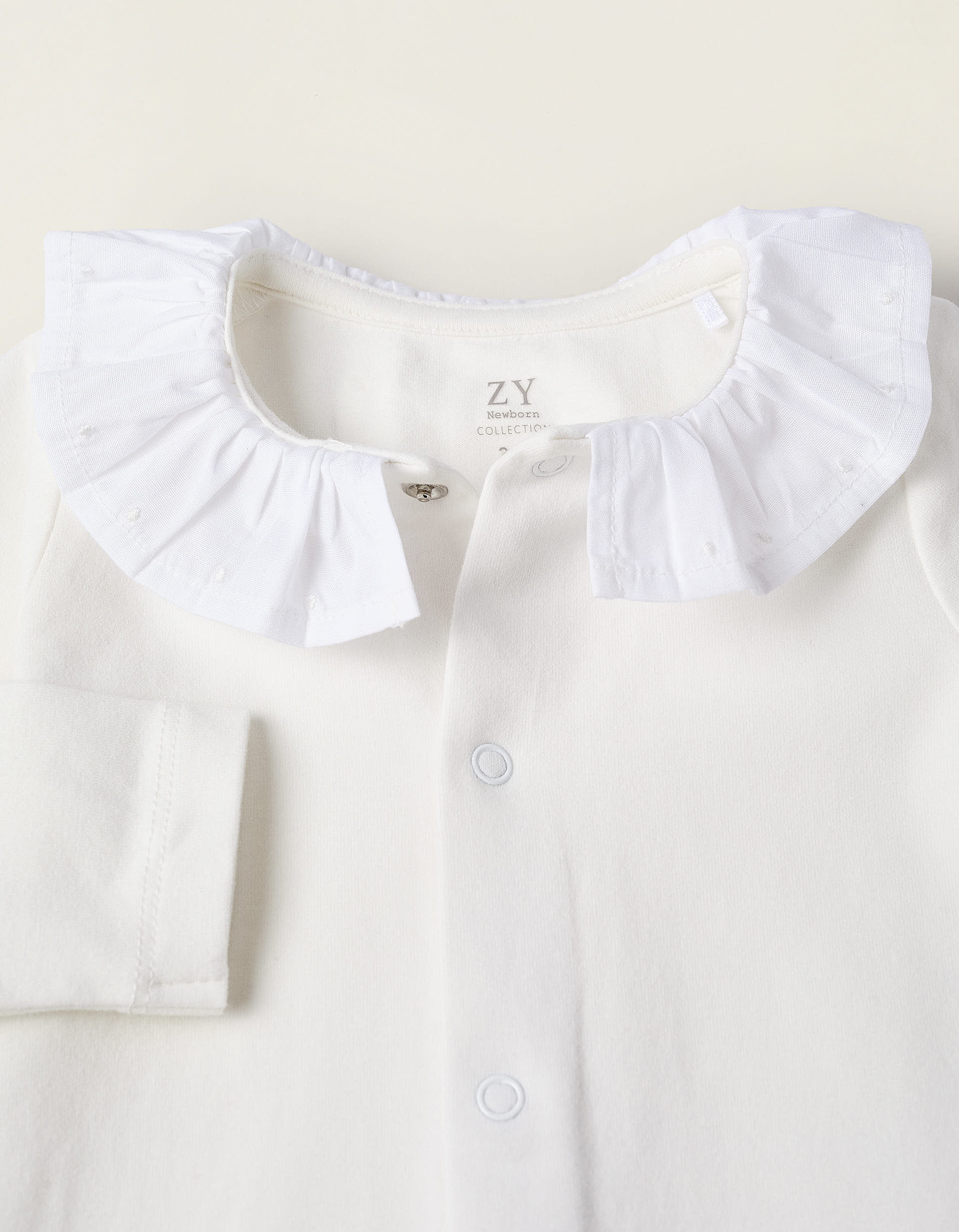 Bodysuit with Ruffles for Newborn Girls, White