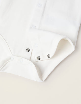 Body-Camisa con Volantes para Recién Nacida, Blanco