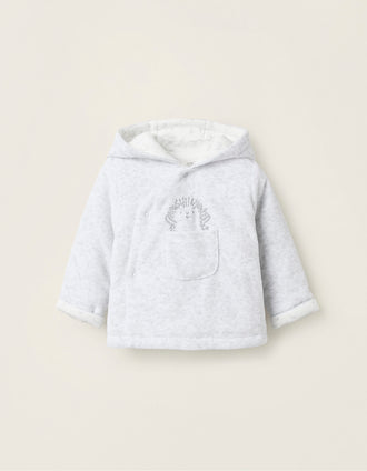 Chaqueta Acolchada de Terciopelo para Recién Nacido, Gris