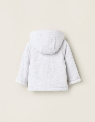 Chaqueta Acolchada de Terciopelo para Recién Nacido, Gris