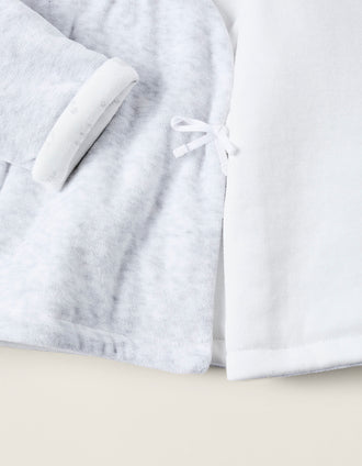 Chaqueta Acolchada de Terciopelo para Recién Nacido, Gris