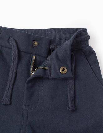 Pantalón Elegante en Interlock para Niño 'Straight', Azul Oscuro