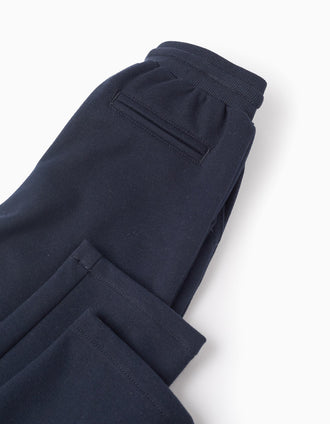 Pantalón Elegante en Interlock para Niño 'Straight', Azul Oscuro