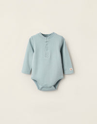 Body-Polo Acanalado para Recién Nacido, Azul