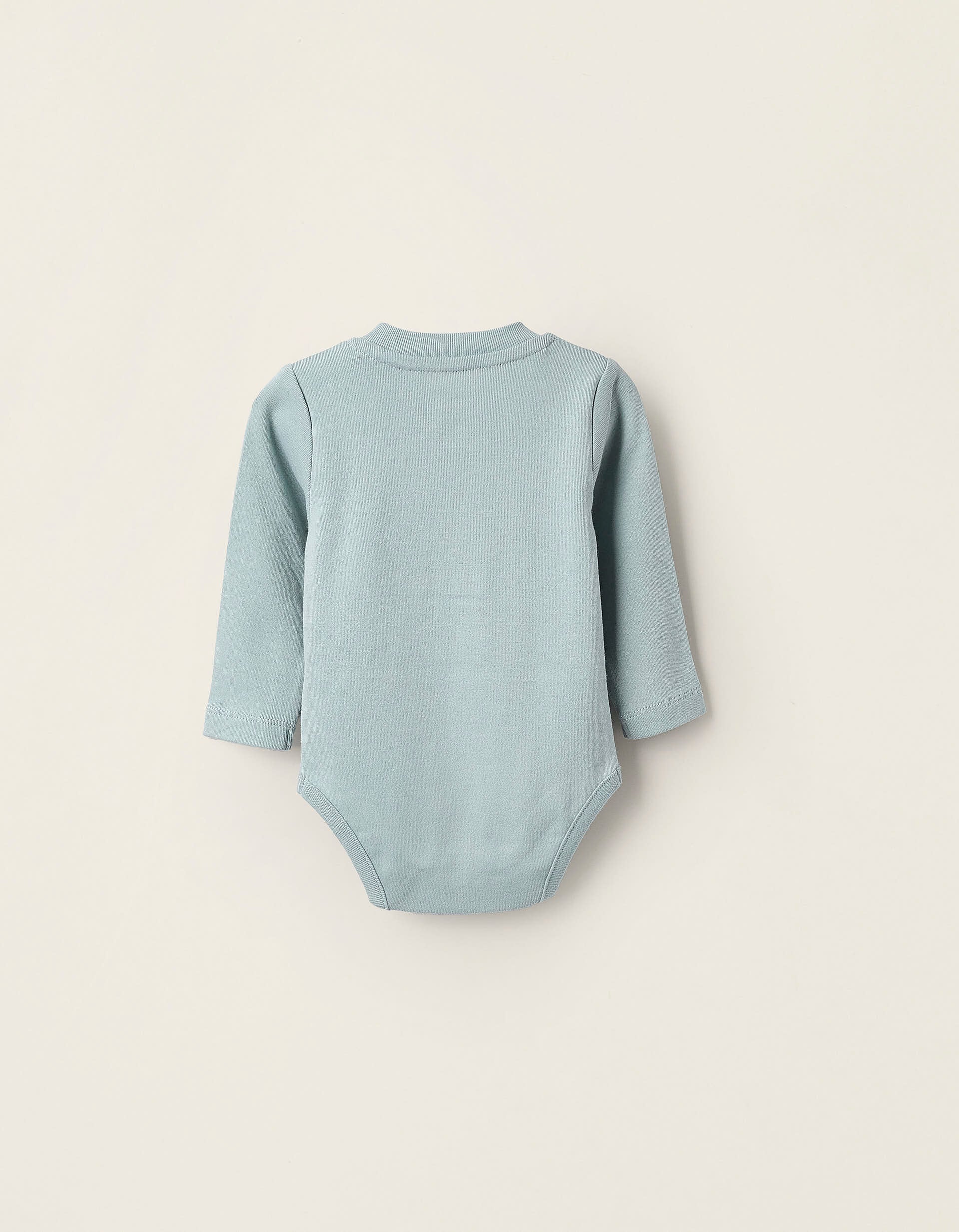 Ribbed Polo Bodysuit for Newborn Boys, Blue