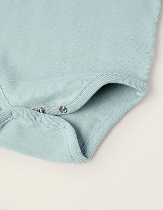 Body-Polo Acanalado para Recién Nacido, Azul