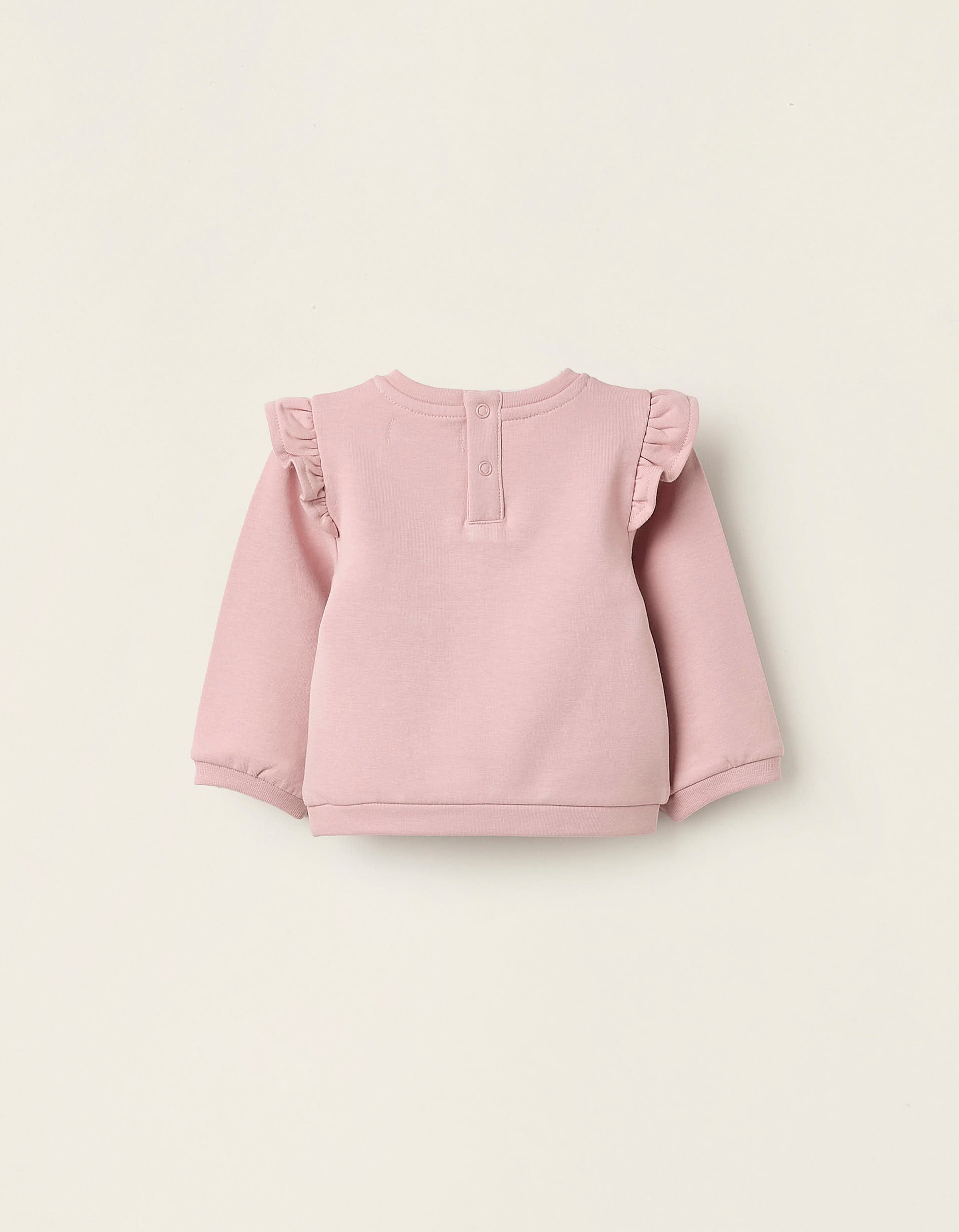 Fleece Sweatshirt with Ruffles for Newborn Girls, Pink