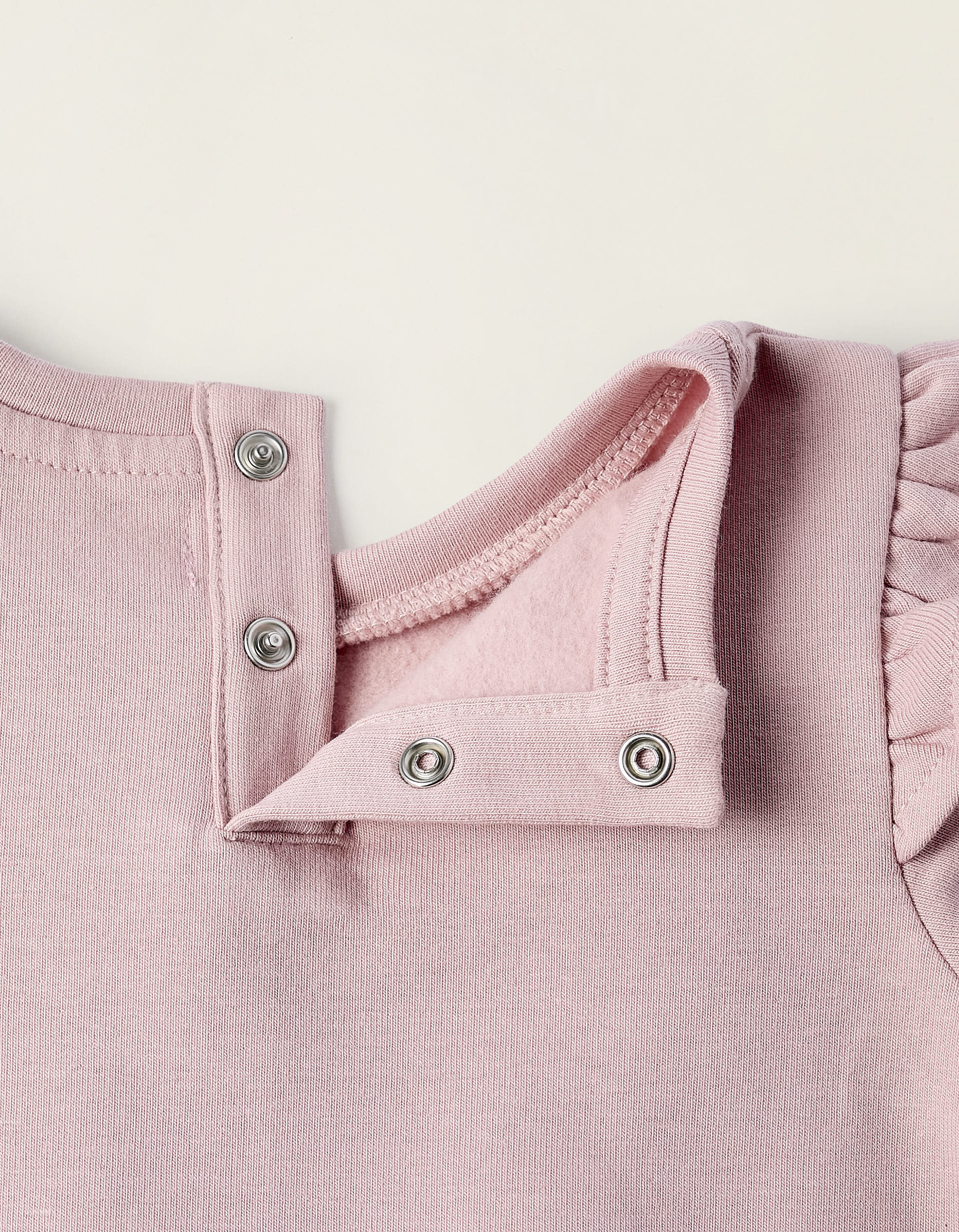 Fleece Sweatshirt with Ruffles for Newborn Girls, Pink