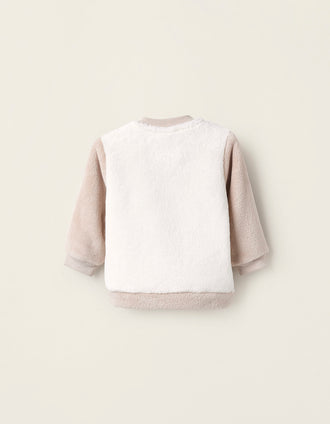 Jersey de Peluche con Efecto Térmico para Recién Nacido, Blanco/Beige