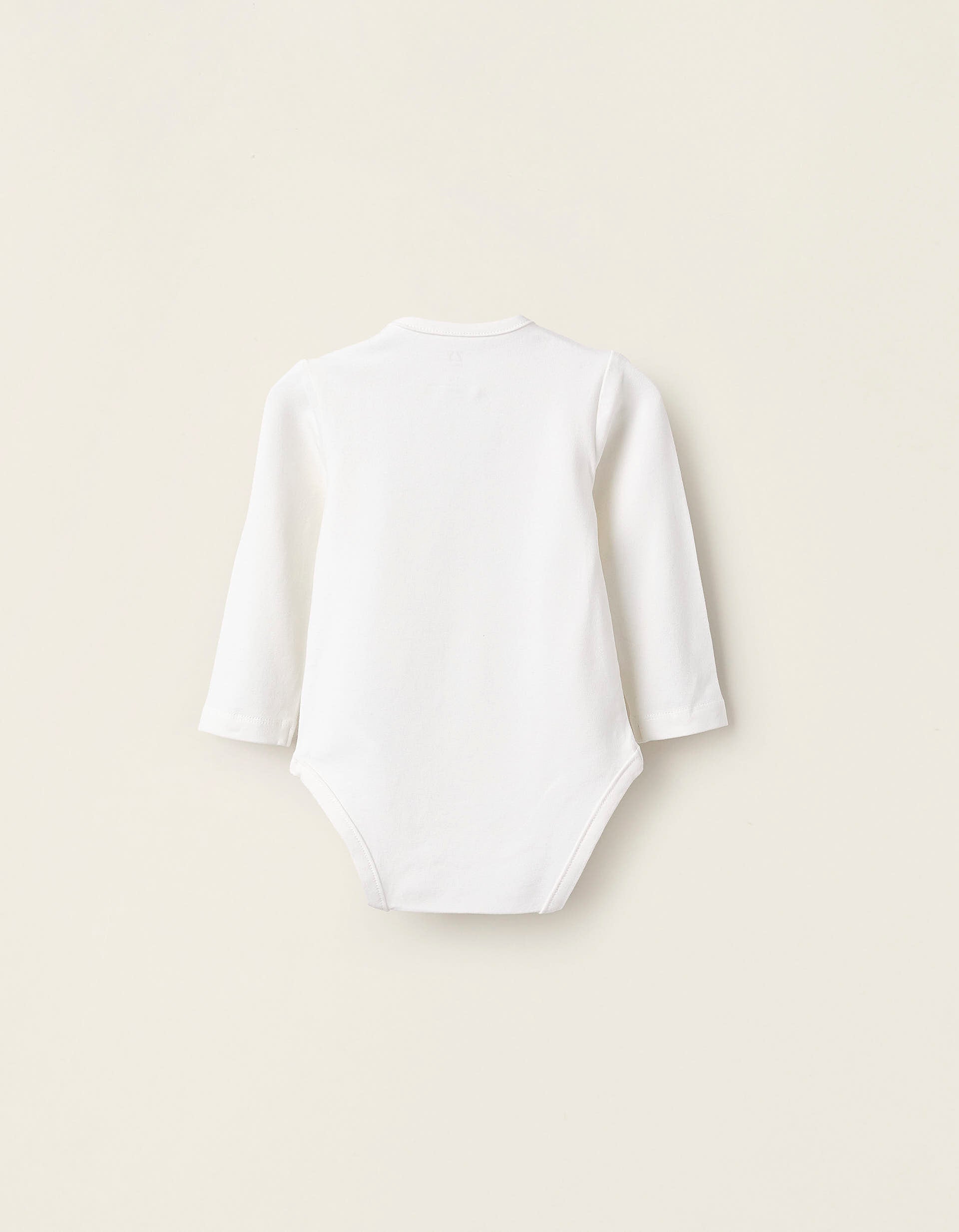 Bodysuit with Print for Newborns 'Beaver', White