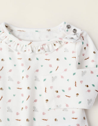 Body en Coton avec Motif pour Nouveau-née, Blanc