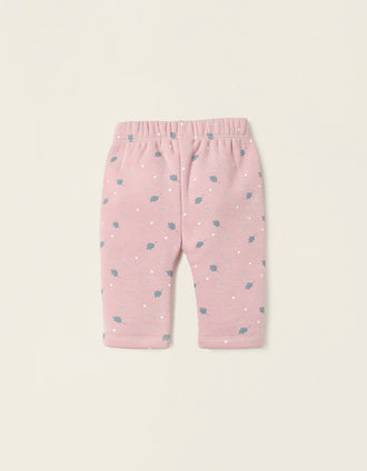 Pantalón de Efecto Térmico para Recién Nacida 'Hojas & Lunares', Rosa