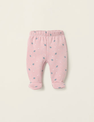 Pantalón de Efecto Térmico para Recién Nacida 'Hojas & Lunares', Rosa