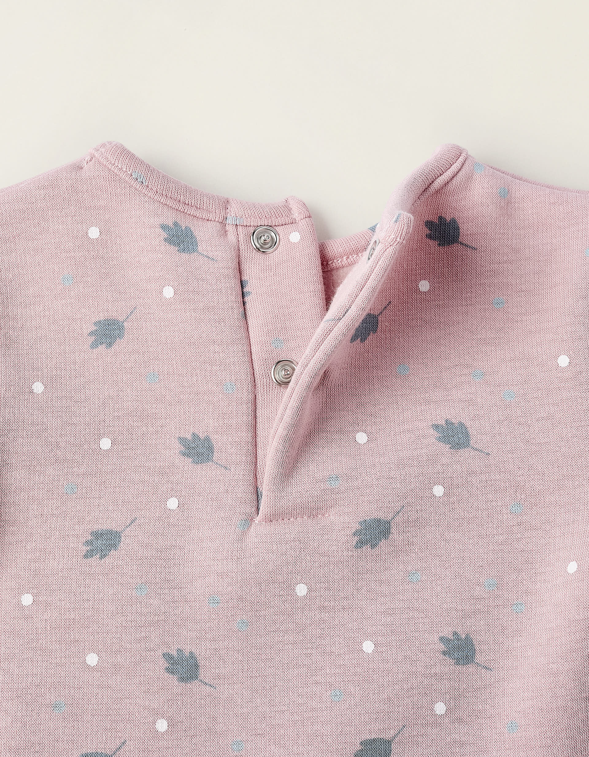 Fleece Sweatshirt for Newborn Girls 'Leaves', Pink