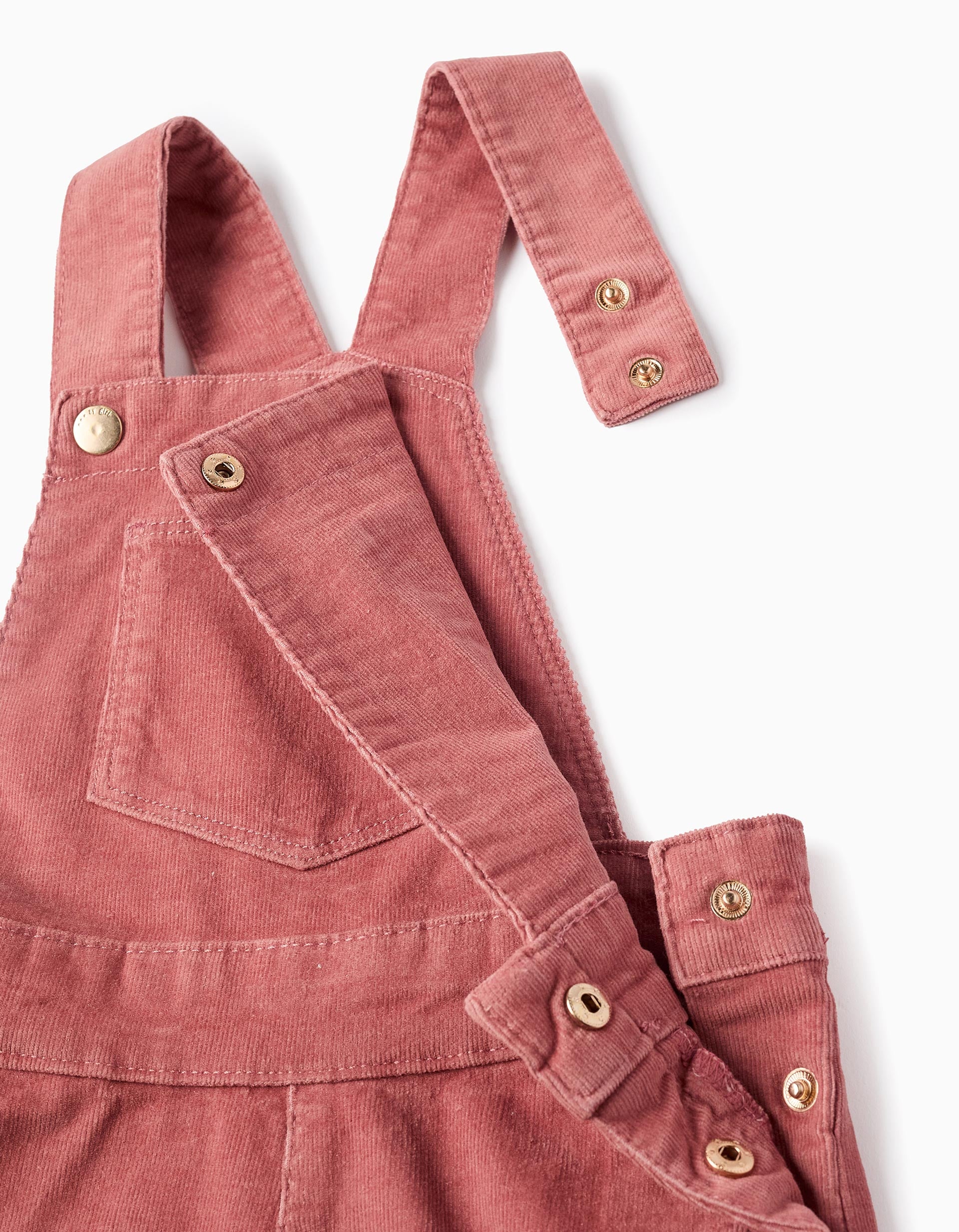 Corduroy Dungarees for Girls 'Wide Leg', Pink