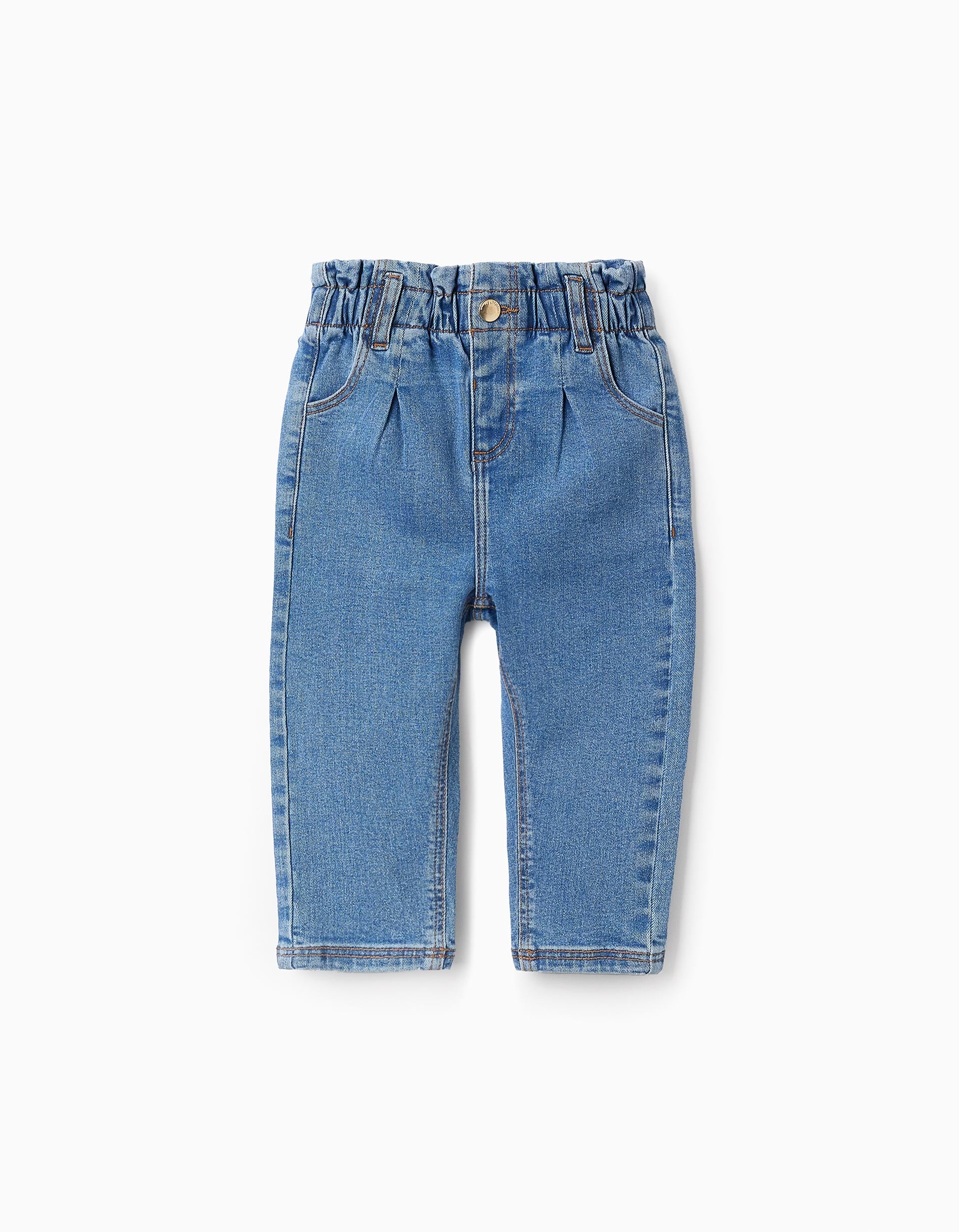 Denim Trousers for Baby Girls 'Paperbag', Blue