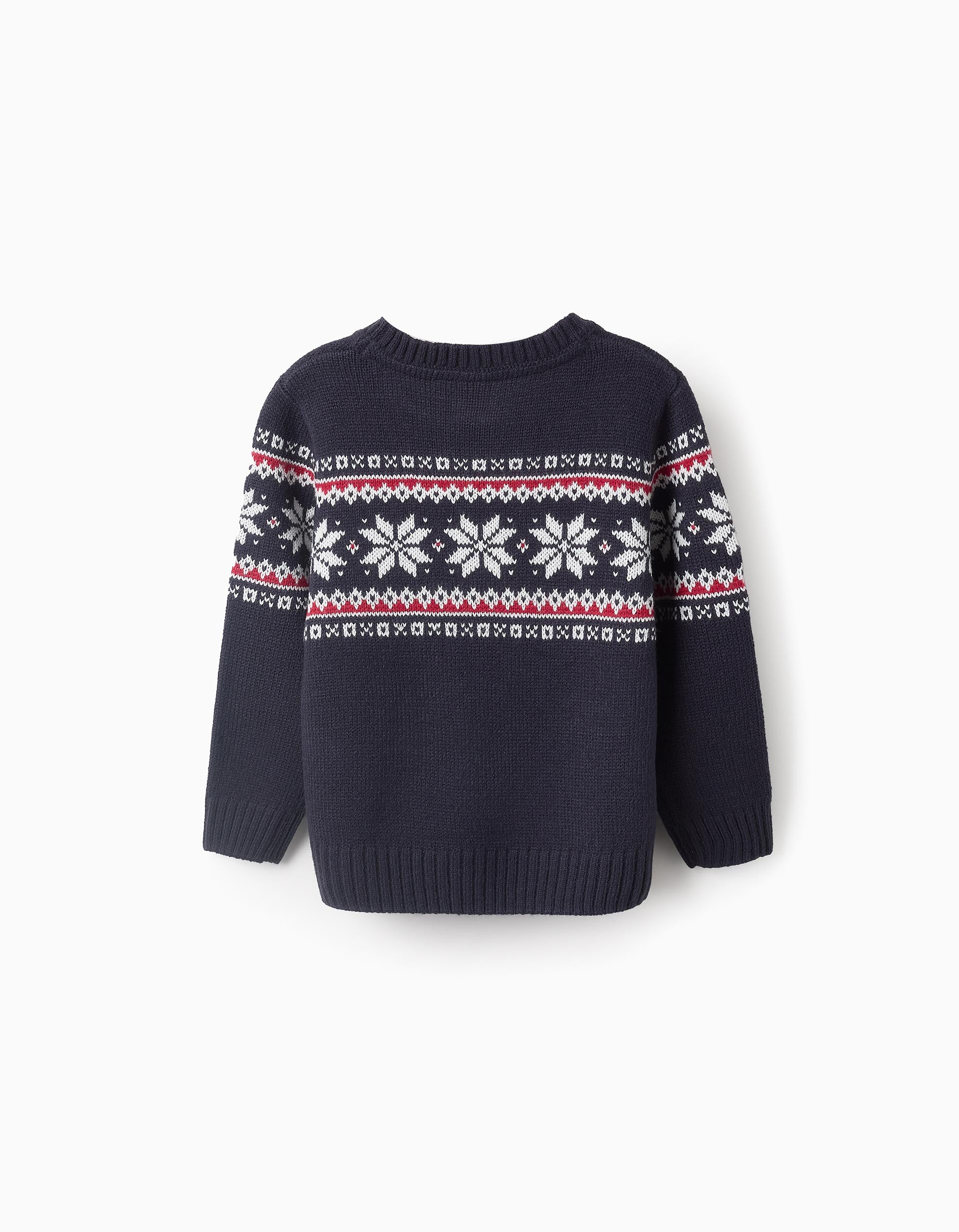 Jumper with Jacquard for Boys, Dark Blue